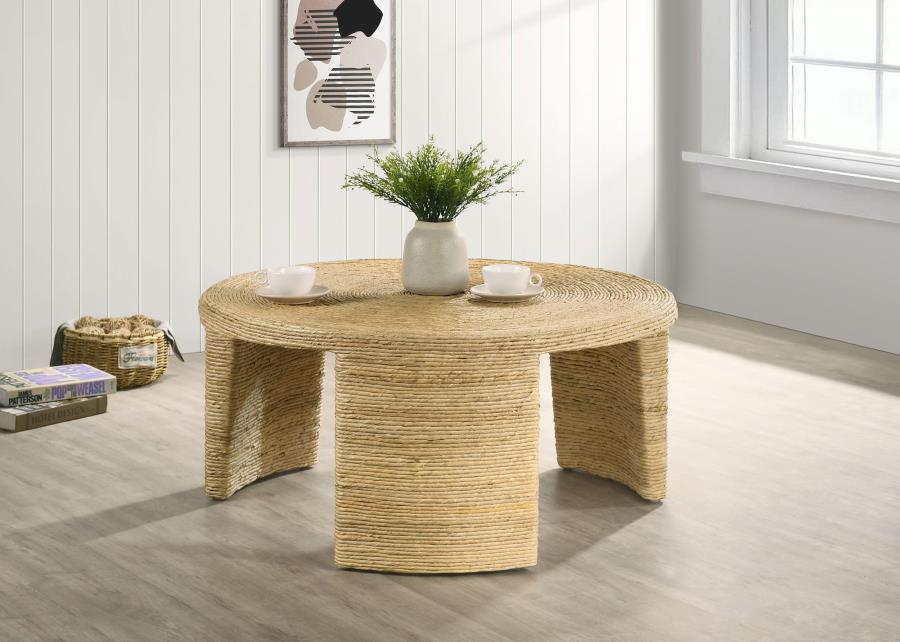 Artina - Woven Rattan Round Table