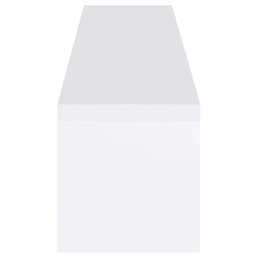 Jude - 2 Door Engineered Wood TV Stand - High Gloss White by Coaster Fine Furniture | Bel Furniture