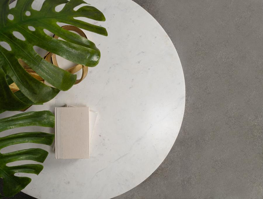 Astoria - Round Genuine Marble Side End Table - White
