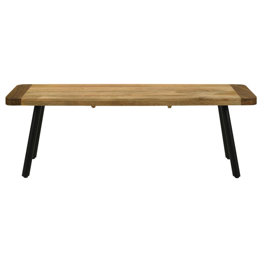 Maverick - Wood Dining Bench - Natural Mango And Black by Coaster Fine Furniture | Bel Furniture