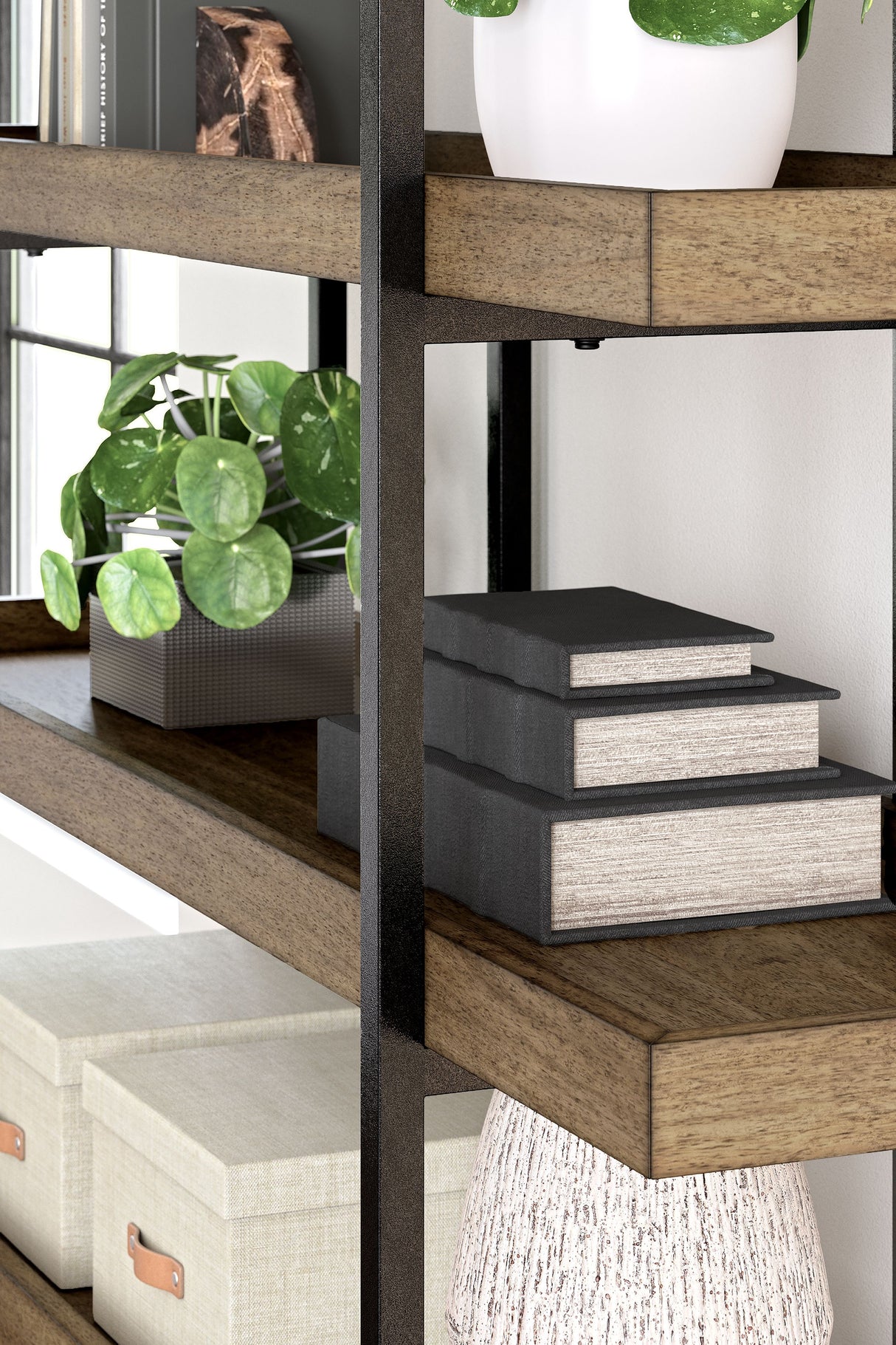 Montia - Light Brown - Bookcase by Signature Design by Ashley® | Bel Furniture