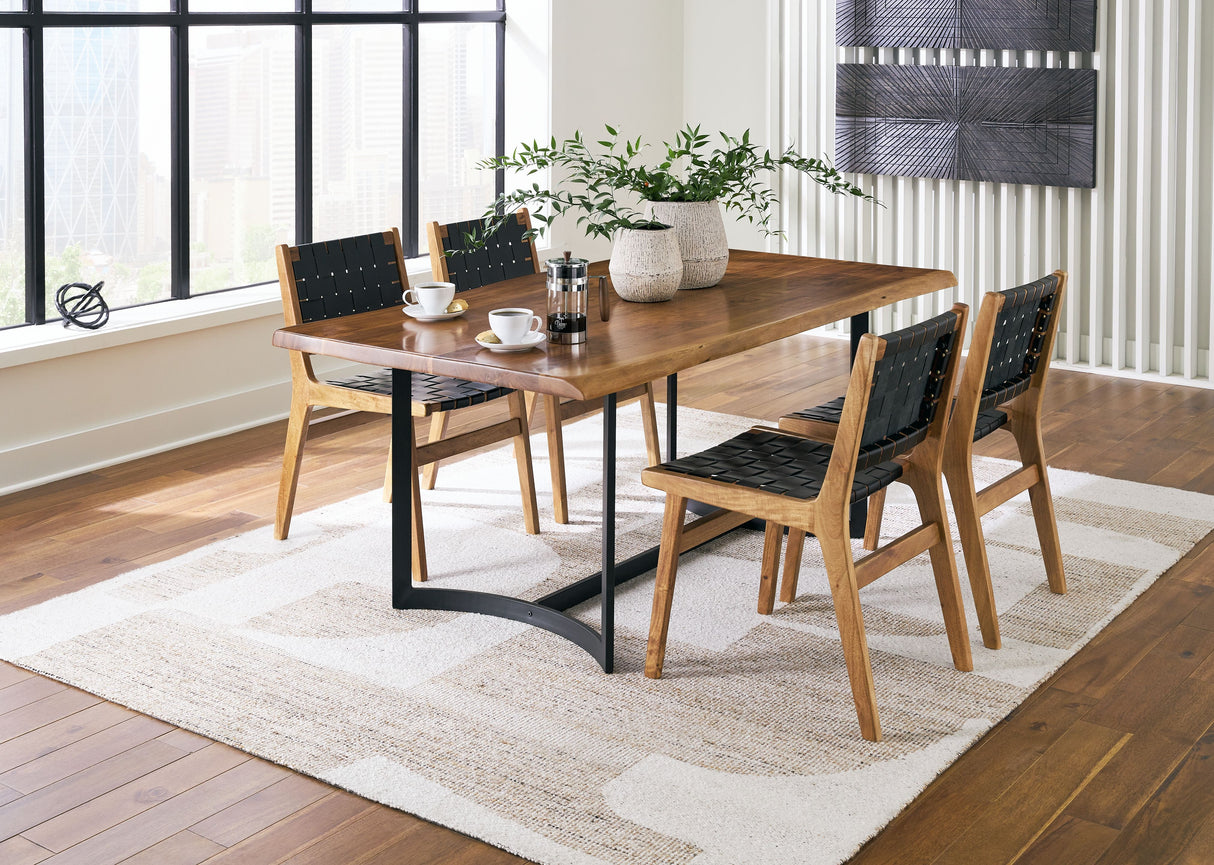 Fortmaine - Dining Room Set Dark Brown 5 Pc. Table, 4 Chairs by Signature Design by Ashley® | Bel Furniture