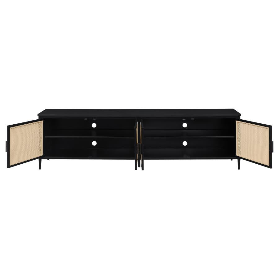 Amherst - 78" 4-Door Metal TV Stand Media Console - Black