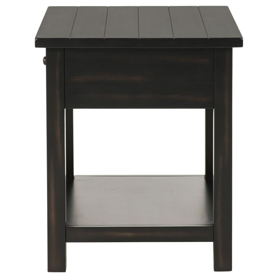 Payne - 1 Drawers Wood End Table with Shelf