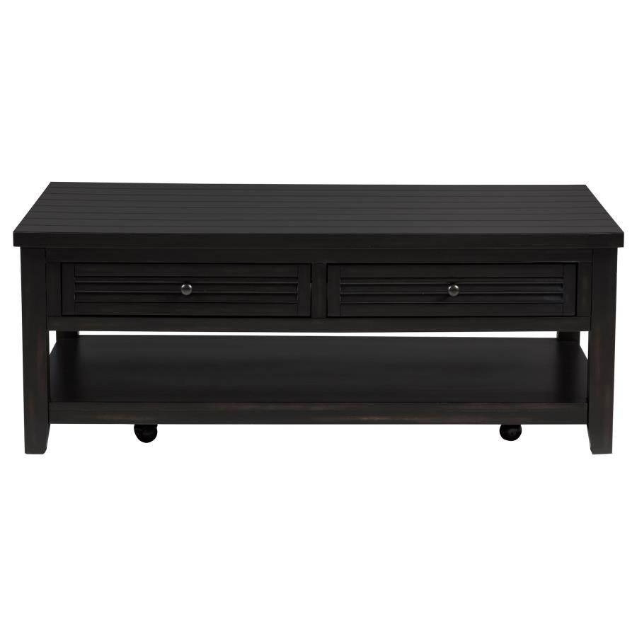 Concord - 2-Drawer Rectangular Coffee Table - Distressed Java