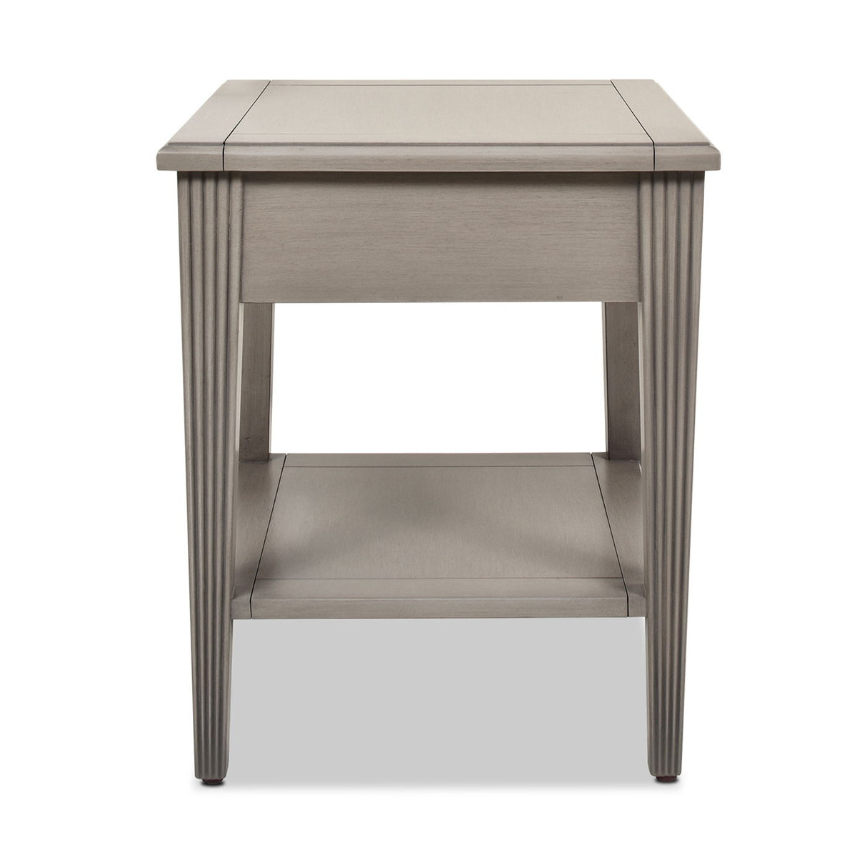 Dauphin - Storage Shelf Side Table - Gray Cashmere by Jennifer Taylor Home | Bel Furniture