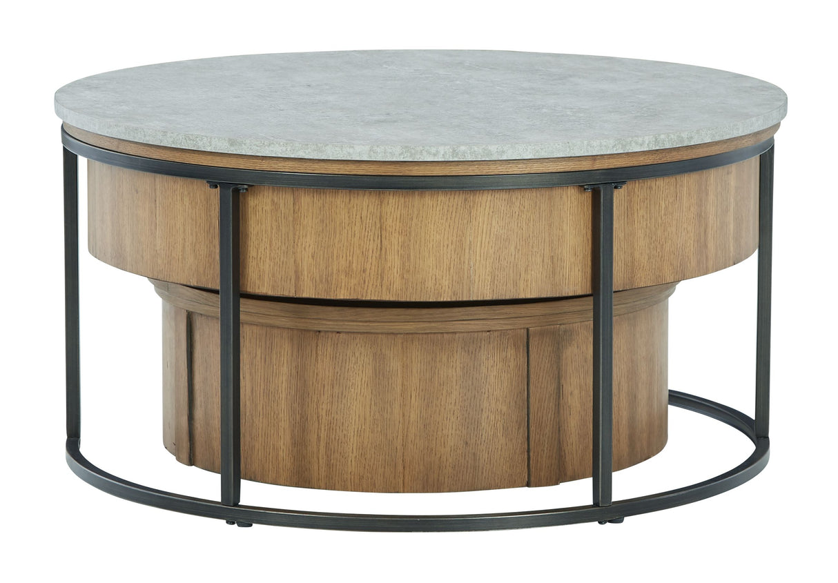 Fridley - Gray / Brown / Black - Nesting Cocktail Tables (Set of 2) by Signature Design by Ashley® | Bel Furniture