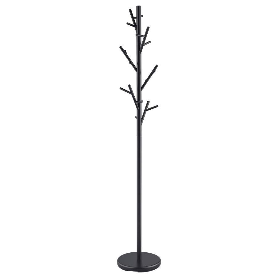 Clover - 18 Hook Freestanding Metal Coat Rack Hat Hanger - Black by CoasterEveryday | Bel Furniture