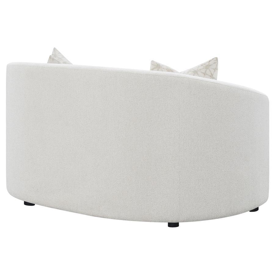 Rainn - Boucle Upholstered Sloped Arm Loveseat - Latte by CoasterEssence | Bel Furniture