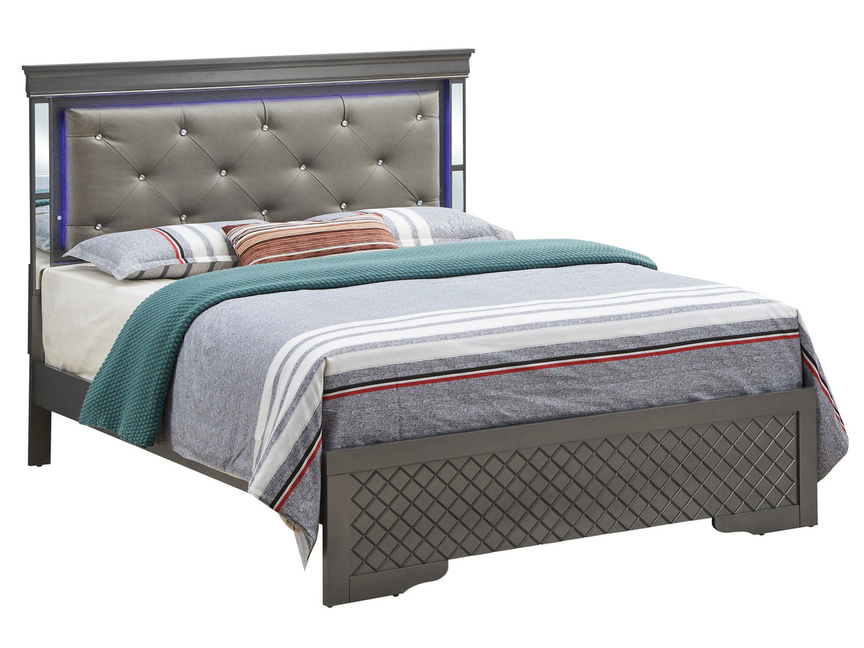 Bed With LED Light Accents Headboard - view 4