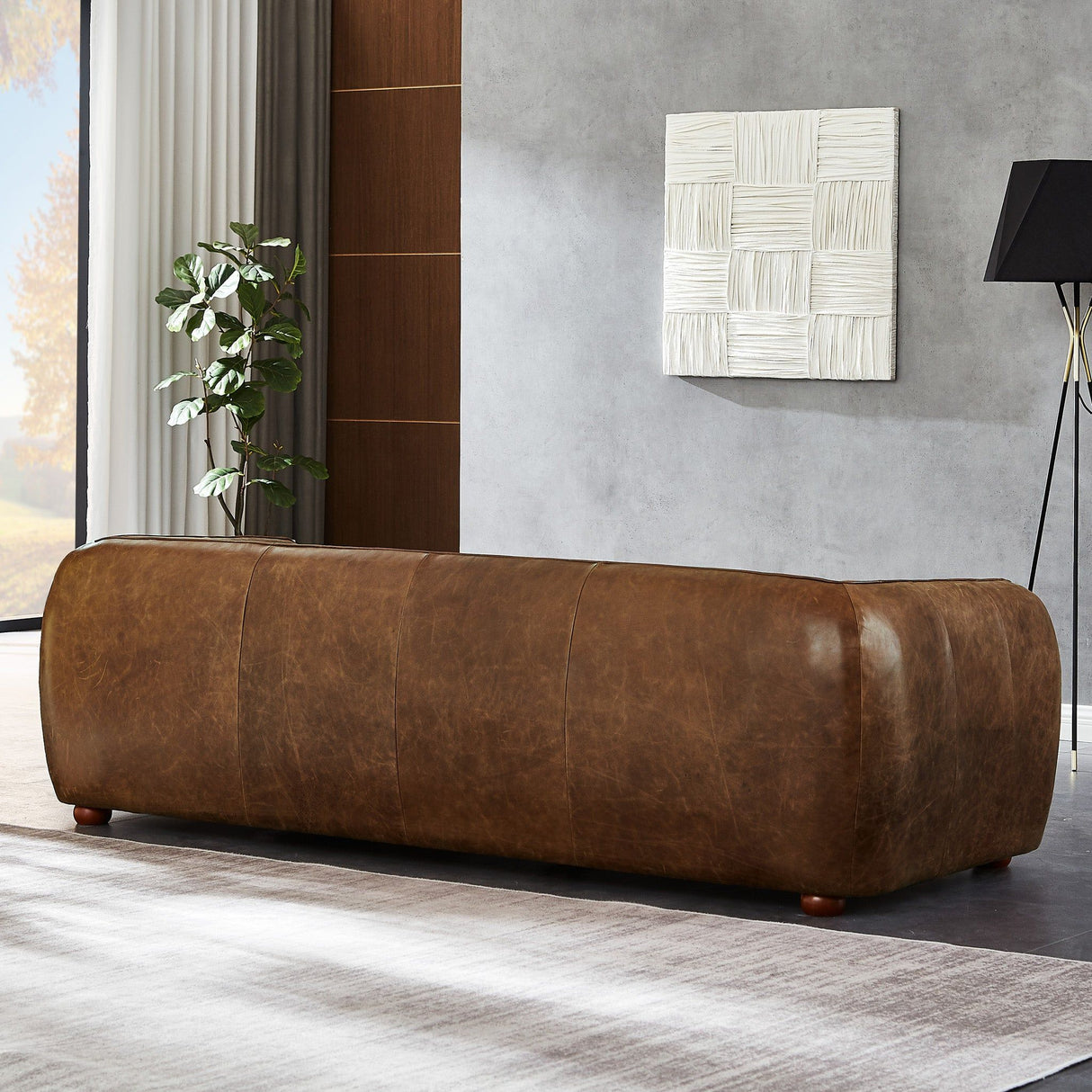 Marlon - Luxury Italian Leather Sofa - Brown / Rustic