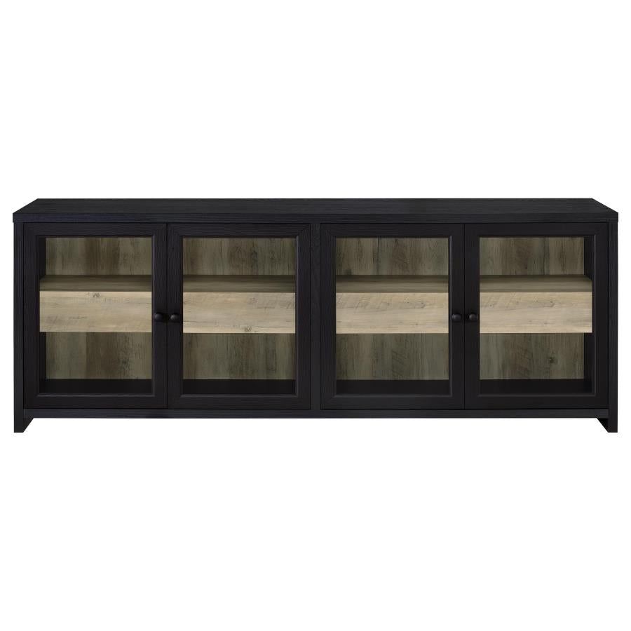 Denison - 3 Piece Entertainment Center 79" TV Stand - Black