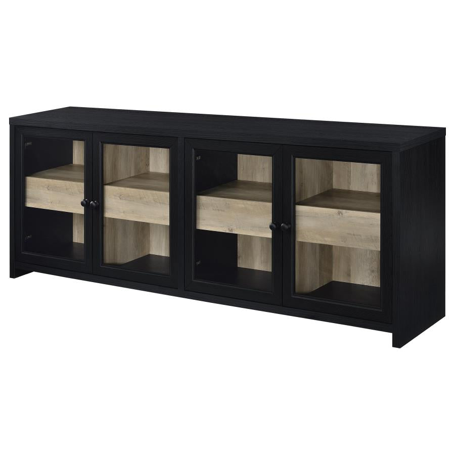 Denison - 3 Piece Entertainment Center 79" TV Stand - Black