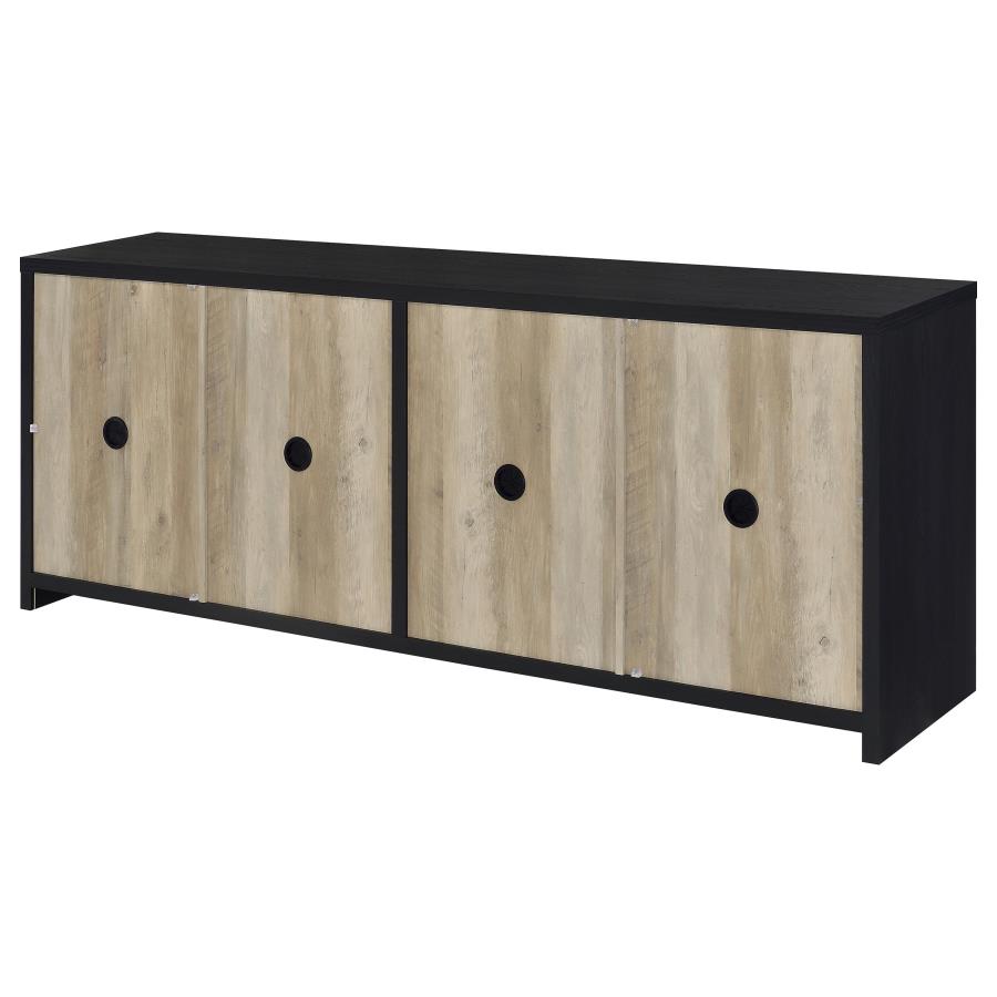 Denison - 3 Piece Entertainment Center 79" TV Stand - Black