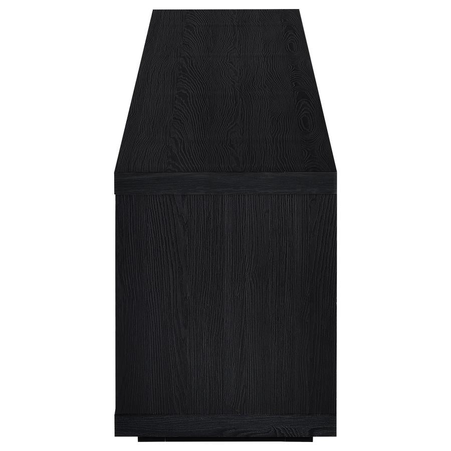 Deiter - 79" TV Stand Fireplace Media Console - Black