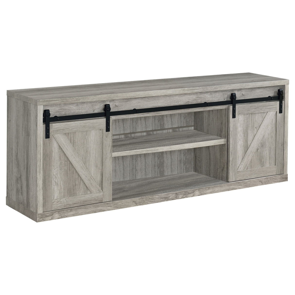 Brockton - 3-shelf Sliding Doors TV Console