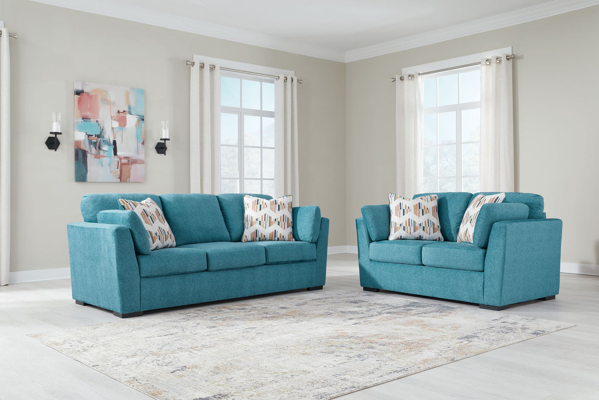 Keerwick - Living Room Set Light Blue 2 Pc. Sofa, Loveseat by Signature Design by Ashley® | Bel Furniture