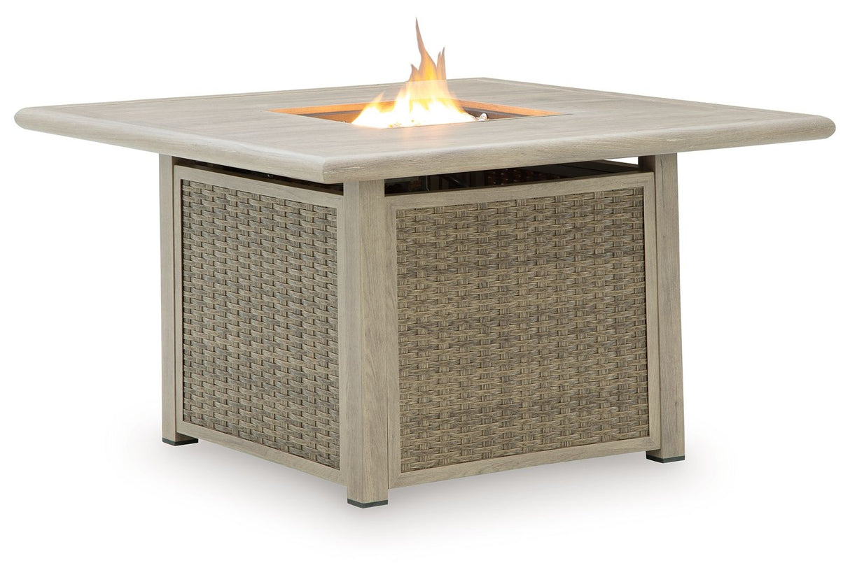 Cliff Trails - Beige - Square Fire Pit Table by Signature Design by Ashley® | Bel Furniture