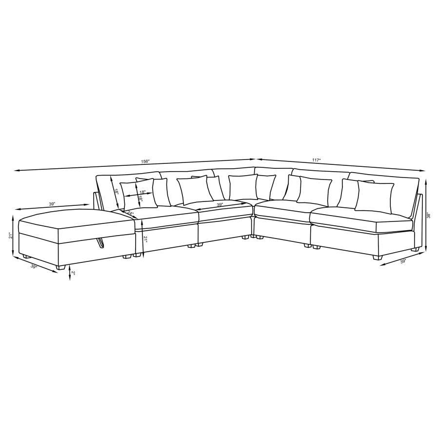 Cambria - Upholstered Modular Sectional Sofa by CoasterElevations | Bel Furniture