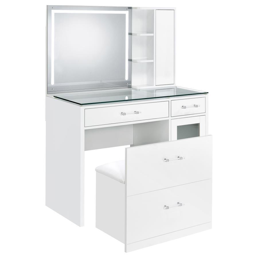Flora - 2-Drawer Vanity Set With LED Mirror by Coaster Fine Furniture | Bel Furniture