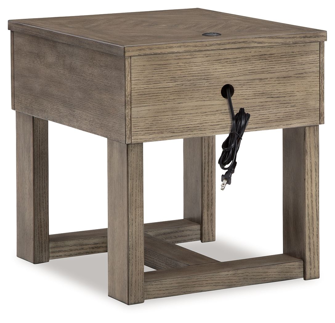Loyaska - Grayish Brown - Rectangular End Table by Signature Design by Ashley® | Bel Furniture