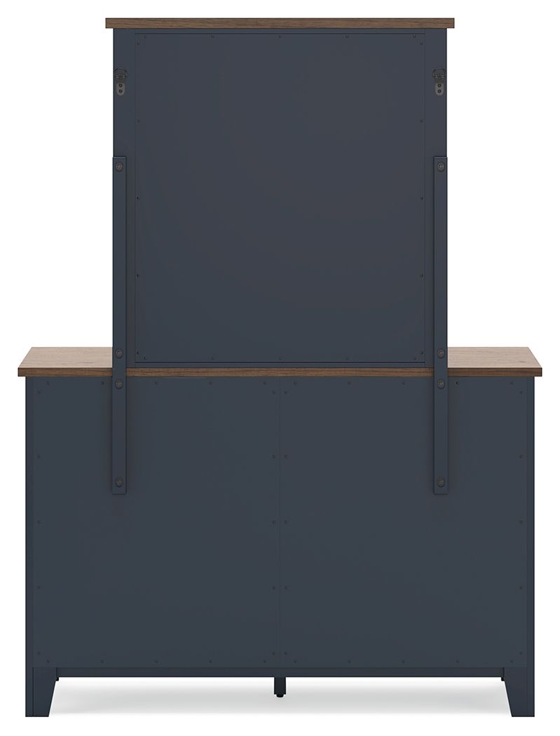 Landocken - Brown / Blue - Dresser and Mirror by Signature Design by Ashley® | Bel Furniture