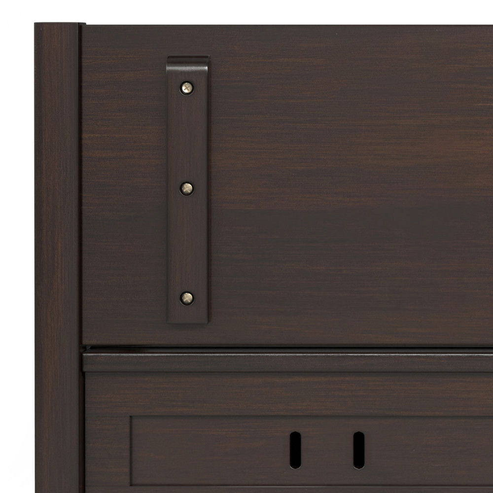 Connaught - Entryway Storage Bench With Shelf - Chestnut by Simpli-Home | Bel Furniture