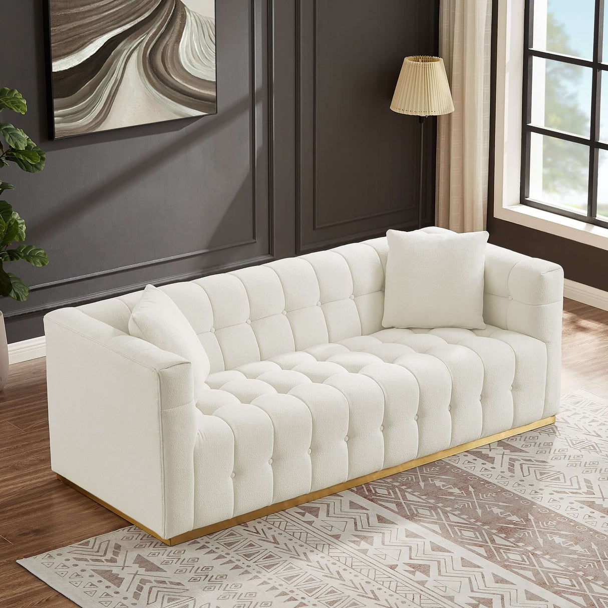 Eleanor - Sofa - Beige / Gold / Ivory / Ivory White