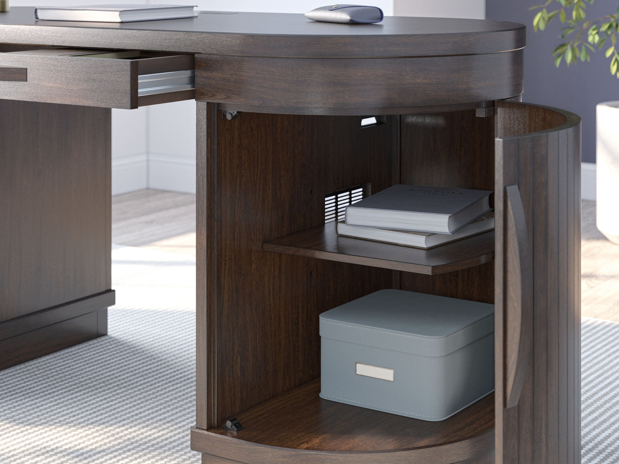 Korestone - Warm Brown - Home Office Desk by Signature Design by Ashley® | Bel Furniture
