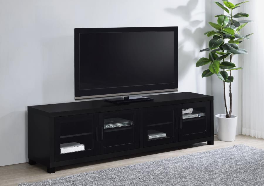 Jupiter - 4 Door Engineered Wood TV Stand - Black