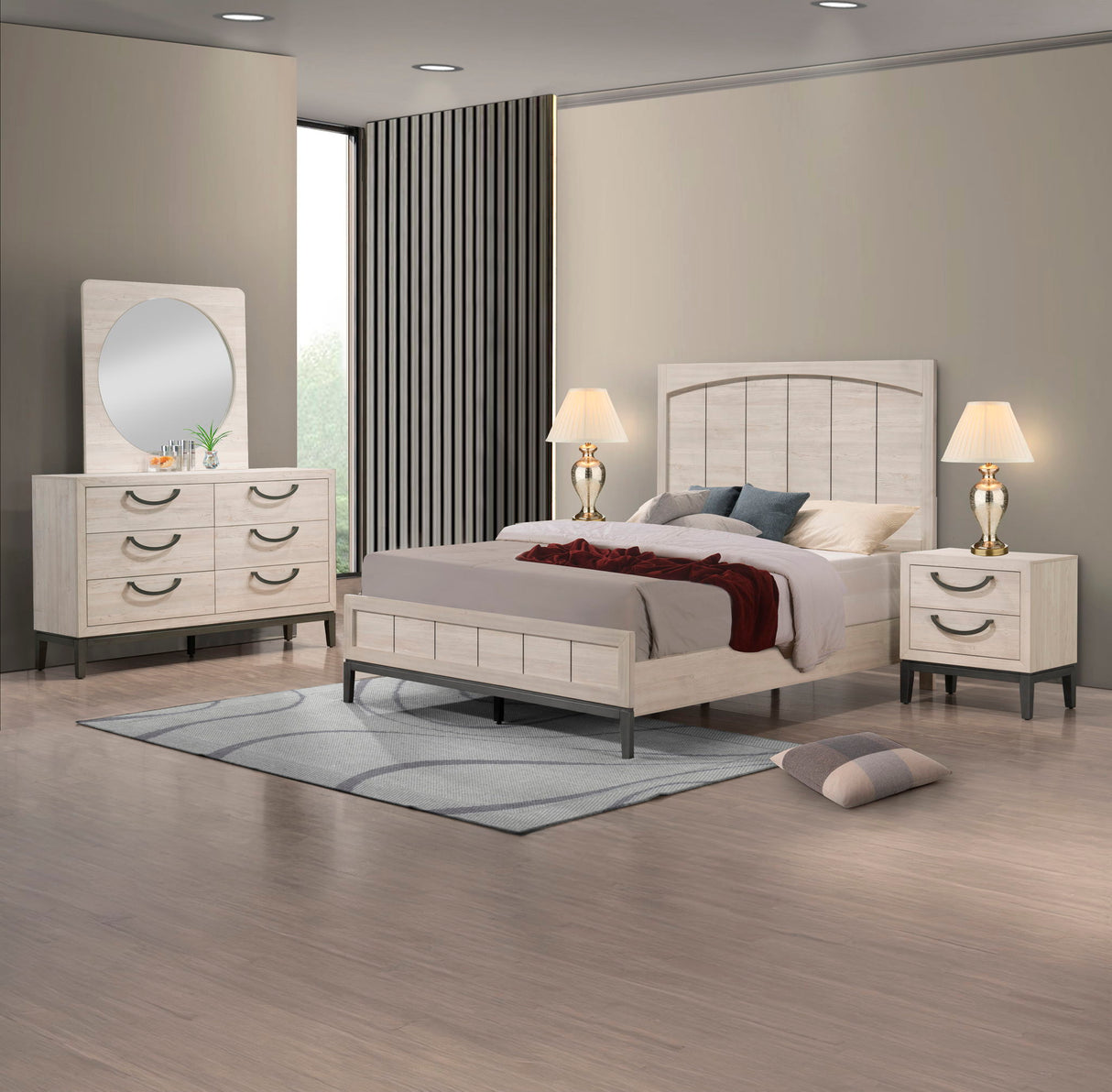 Veda - Bedroom Set Beige by Crown Mark | Bel Furniture