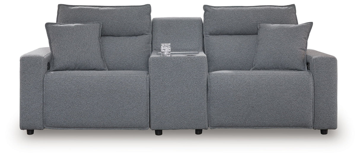 Modmax - Salt And Pepper - Reclining Sectional Gray 3 Pc. Power Reclining Sectional With Audio Console by Signature Design by Ashley® | Bel Furniture