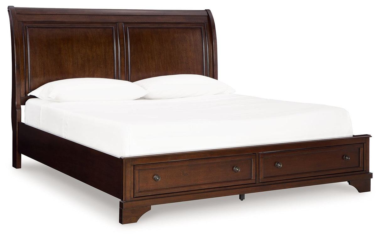Trellington - Brown - King Sleigh Storage Bed by Signature Design by Ashley® | Bel Furniture