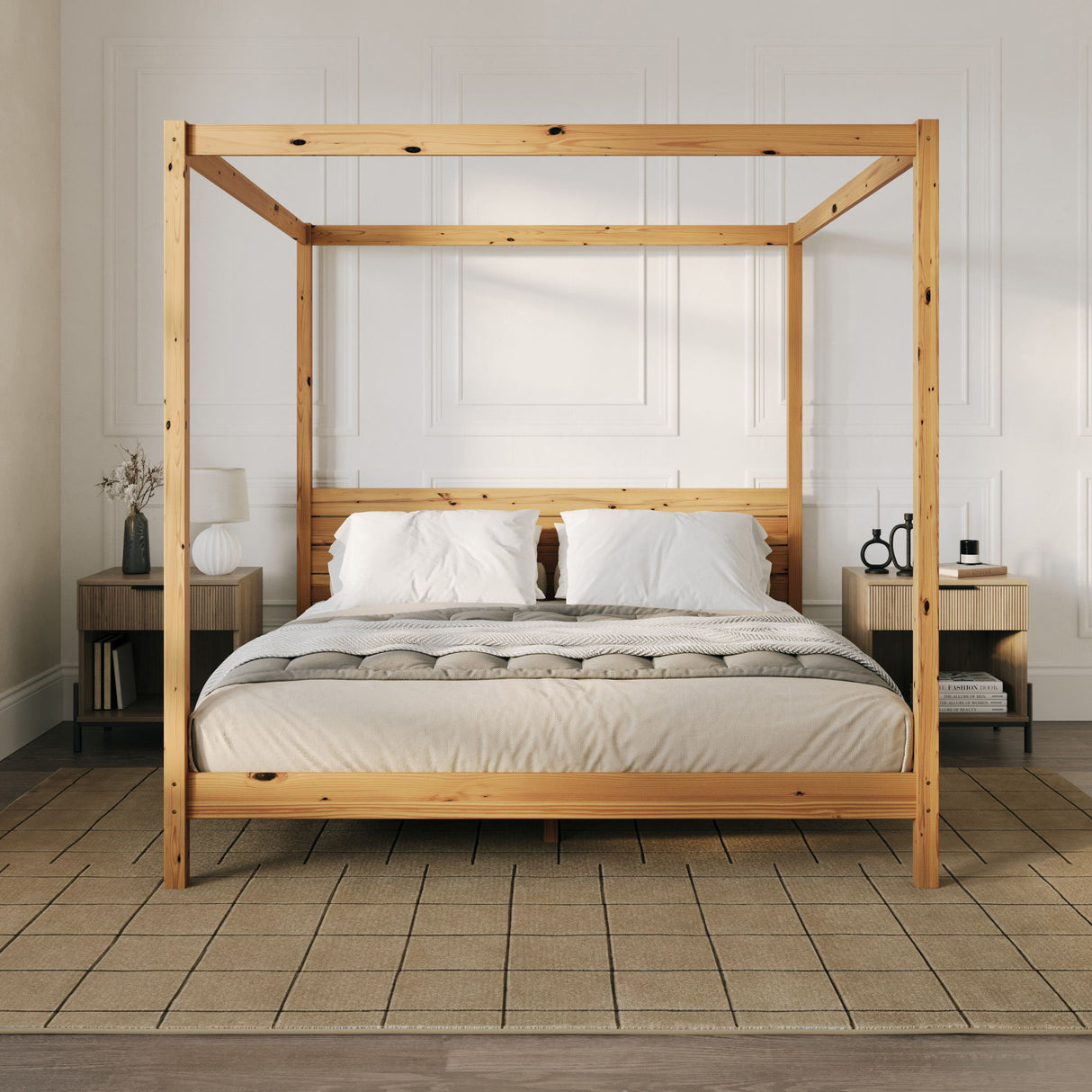 Canopy Bed Frame Modern Minimalist Boho by Walker Edison | Bel Furniture