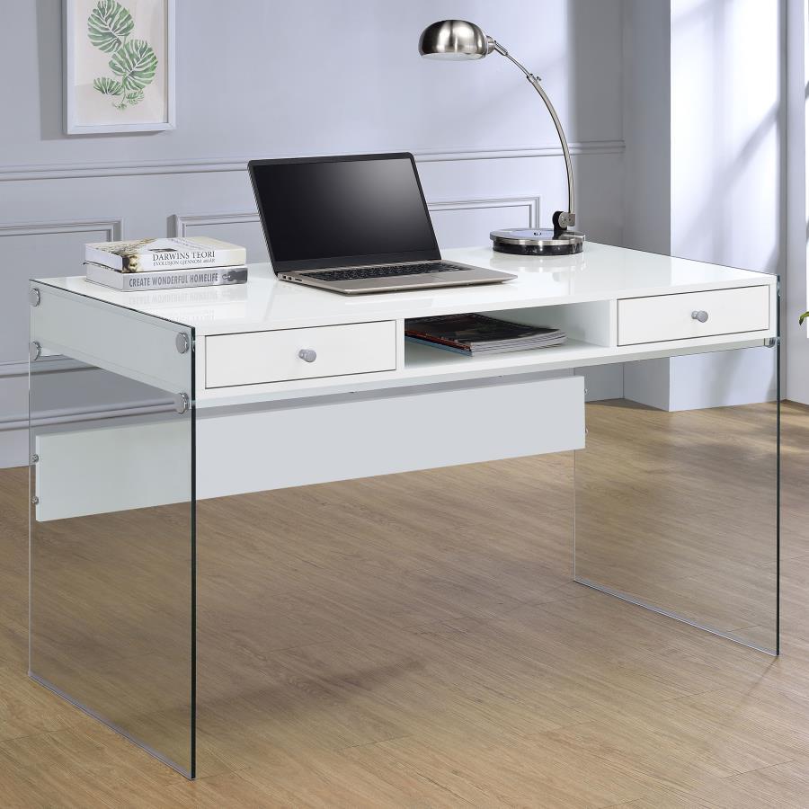 Dobrev - 2-Drawer Writing Desk by CoasterEveryday | Bel Furniture