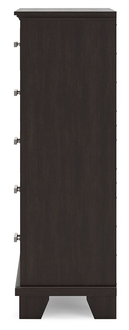 Covetown - Dark Brown - Five Drawer Chest by Signature Design by Ashley® | Bel Furniture