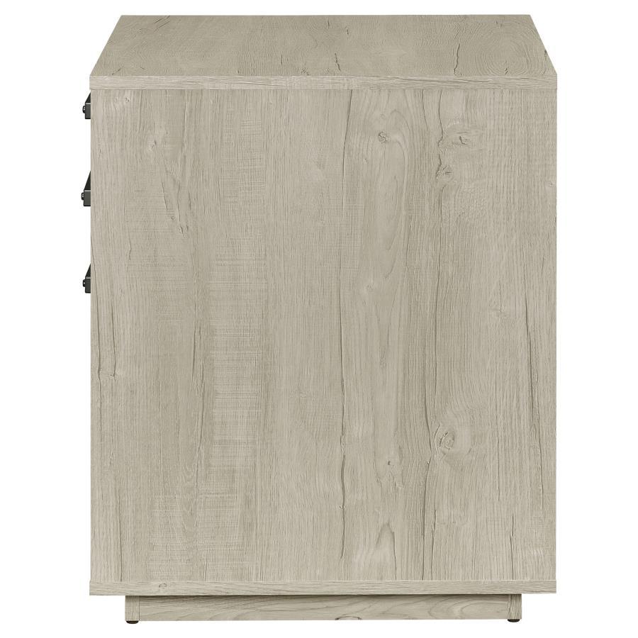 Loomis - 3-Drawer Home Office File Cabinet - Whitewashed Gray by CoasterEssence | Bel Furniture