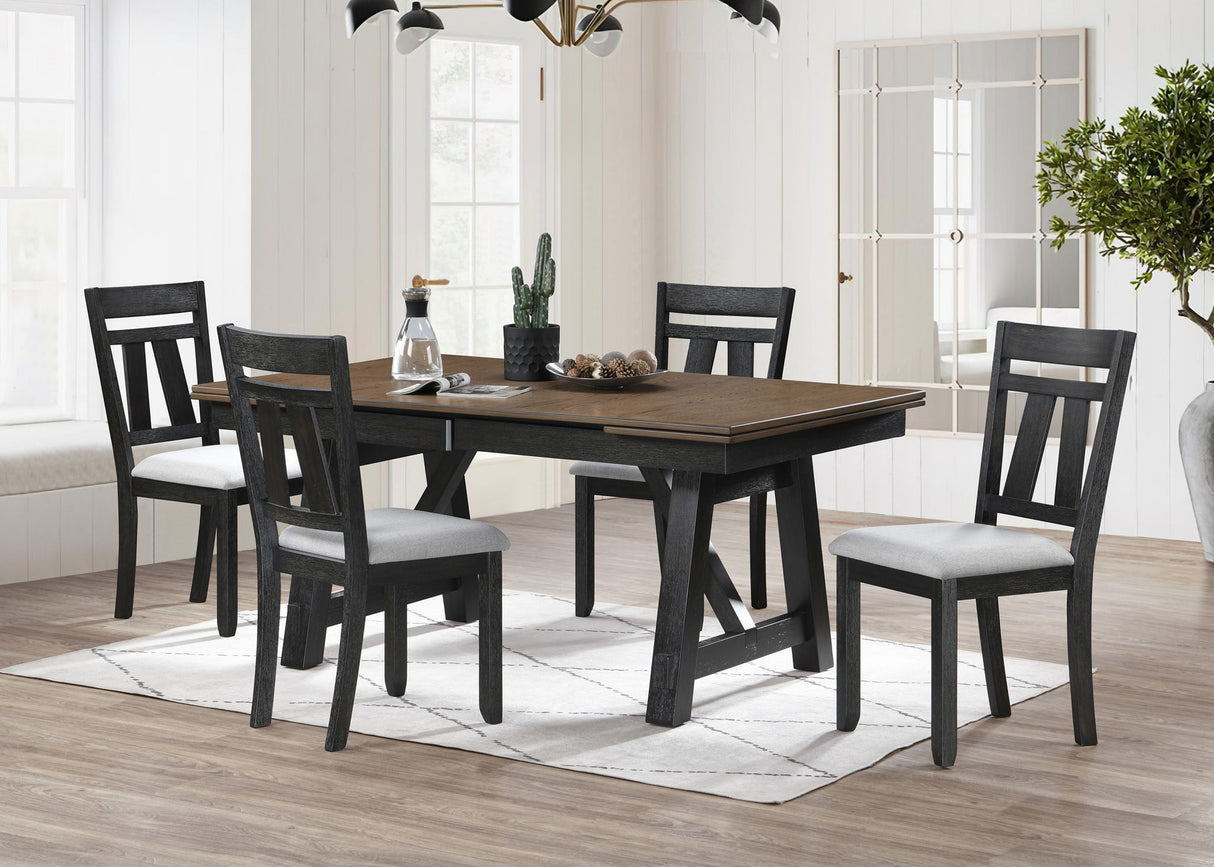 Maribelle - Dining Room Set Dark Brown 5 Pc. Table, 4 Chairs by Crown Mark | Bel Furniture