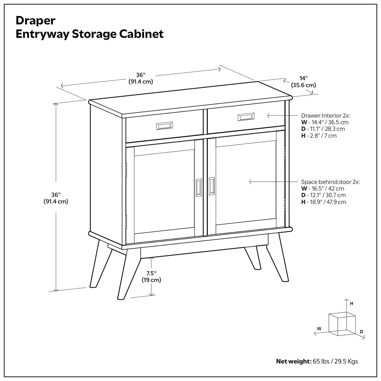 Draper - Entryway Storage Cabinet - Brown