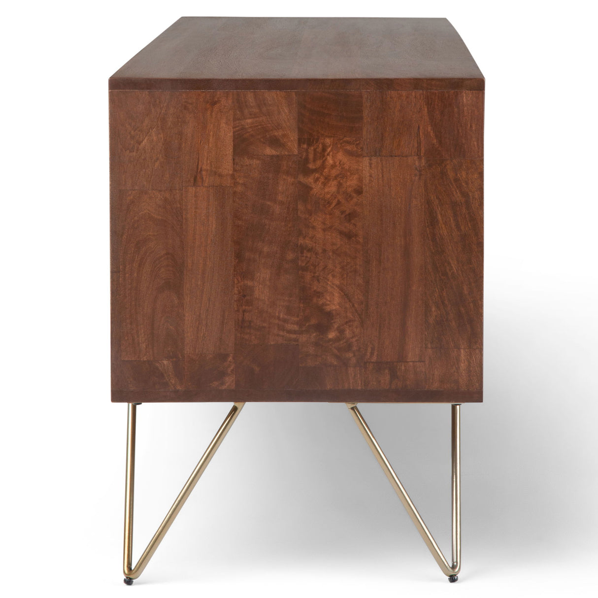 Hunter - TV Media Stand - Umber Brown Stain by Simpli-Home | Bel Furniture