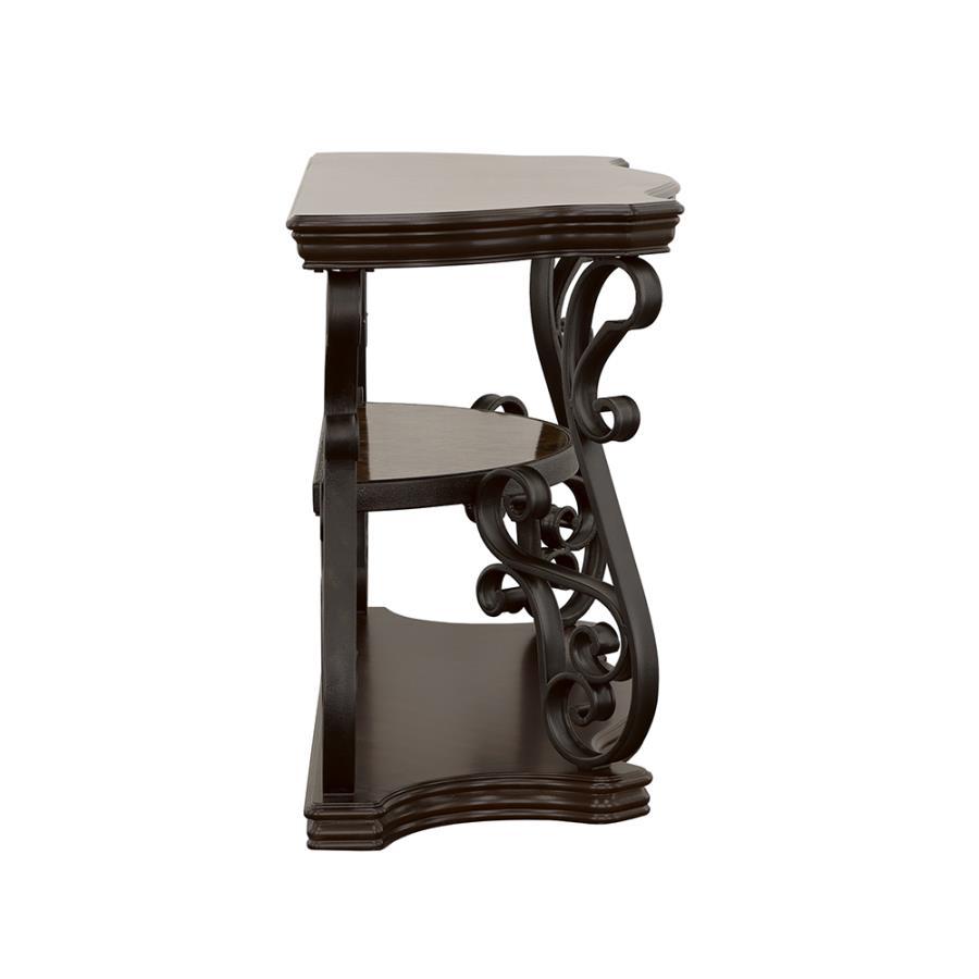 Laney - Scrollwork Entryway Sofa Console Table - Deep Merlot by CoasterEssence | Bel Furniture