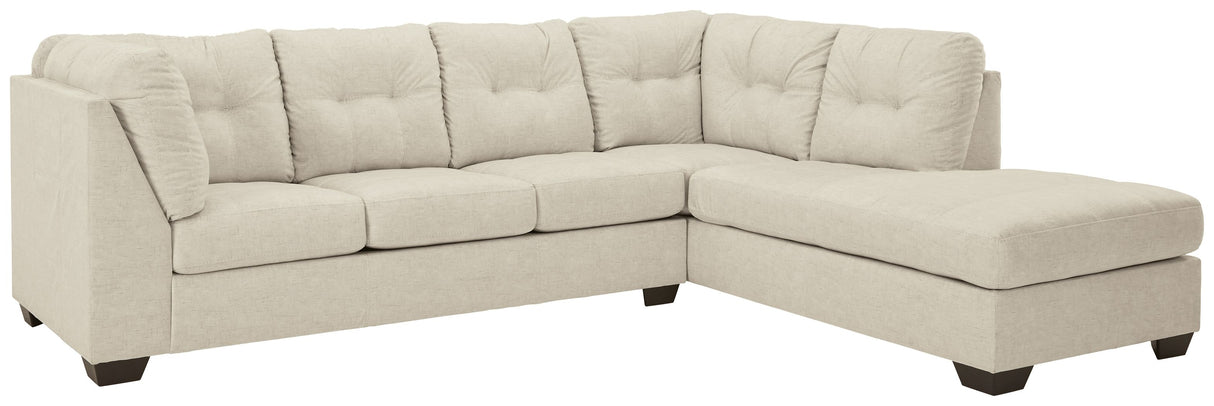 Falkirk - Sectional Beige 2-Piece Sectional with Right-Arm Facing Corner Chaise by Benchcraft® | Bel Furniture