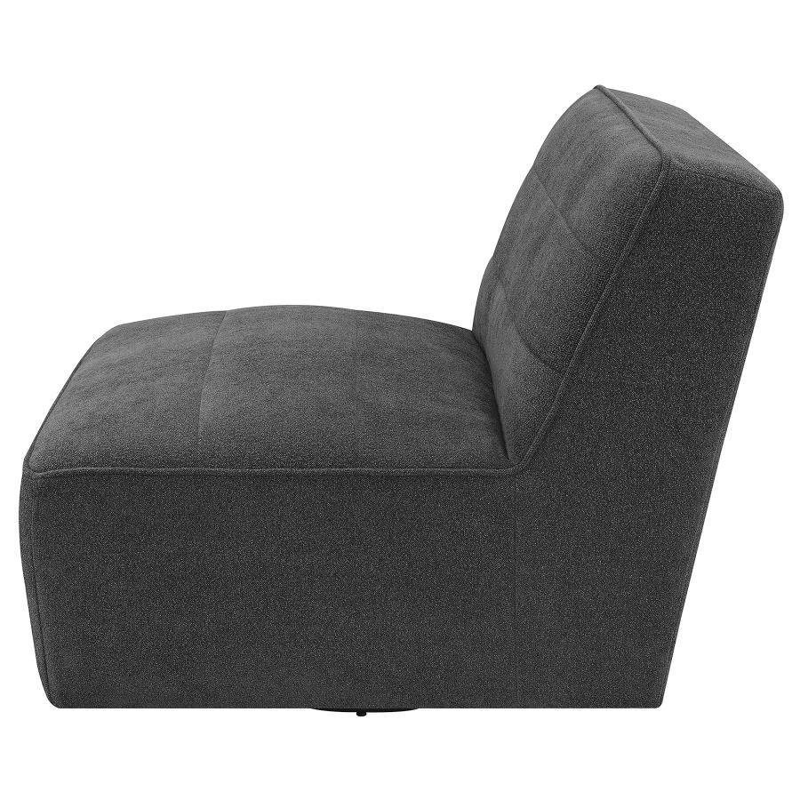 Cobie - Upholstered Armless Swivel Chair - Dark Charcoal by Coaster Fine Furniture | Bel Furniture