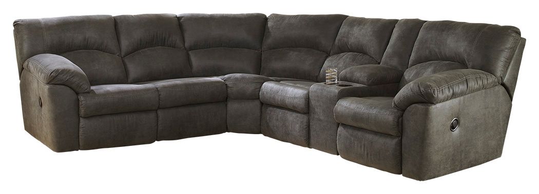 Tambo Right Arm Facing Loveseat With Console 2-piece Sectional Pewter