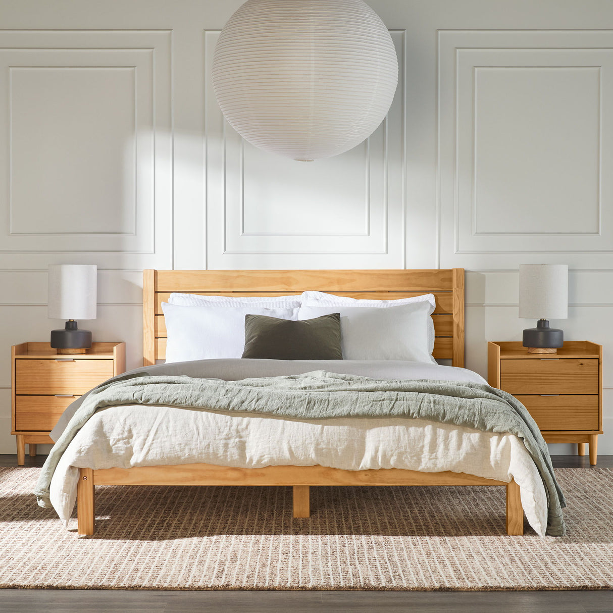 Modern Minimalist Boho Bedframe by Walker Edison | Bel Furniture