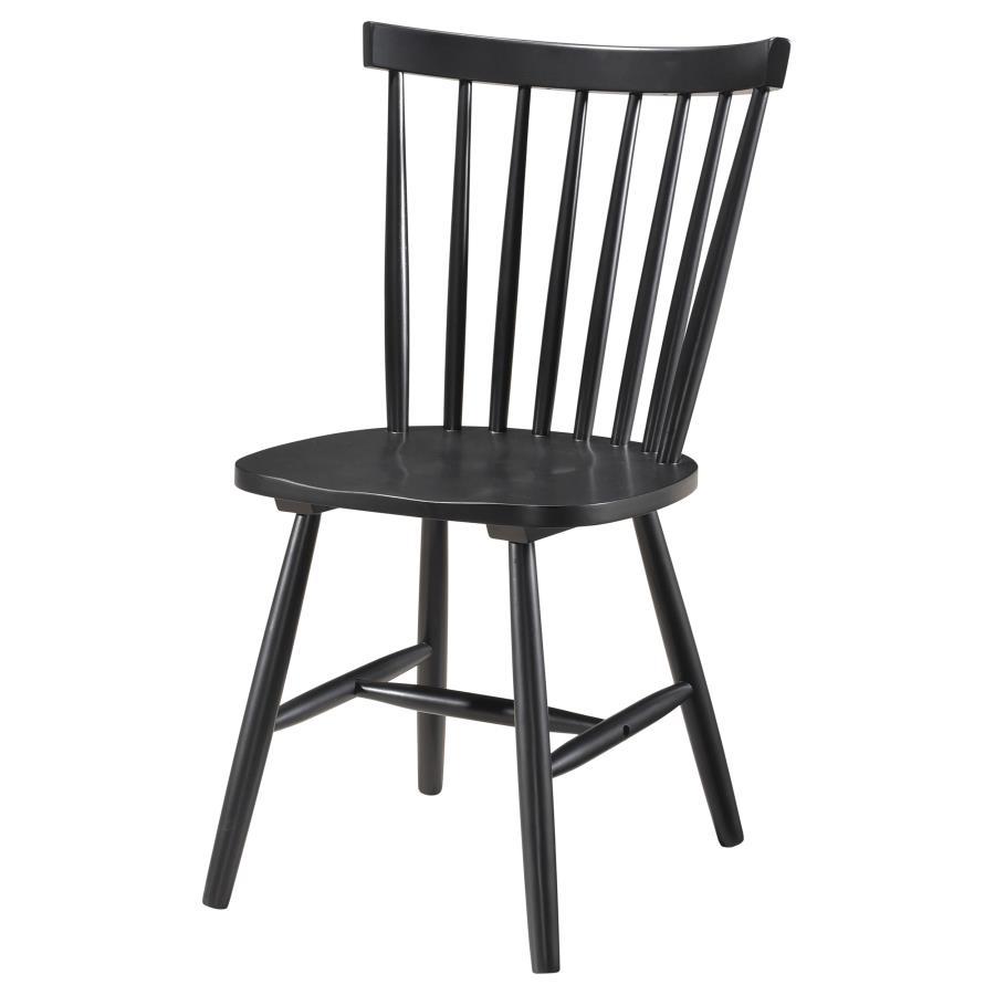 Hollyoak - Windsor Wood Dining Side Chair (Set of 2) - Black by Coaster Fine Furniture | Bel Furniture