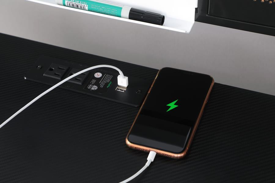 Jessie - Writing Desk With Whiteboard And USB - Black by CoasterEssence | Bel Furniture