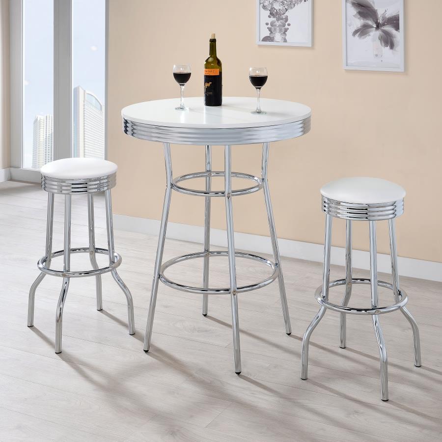 Retro - Upholstered Metal Swivel Bar Stool (Set of 2) by CoasterEveryday | Bel Furniture