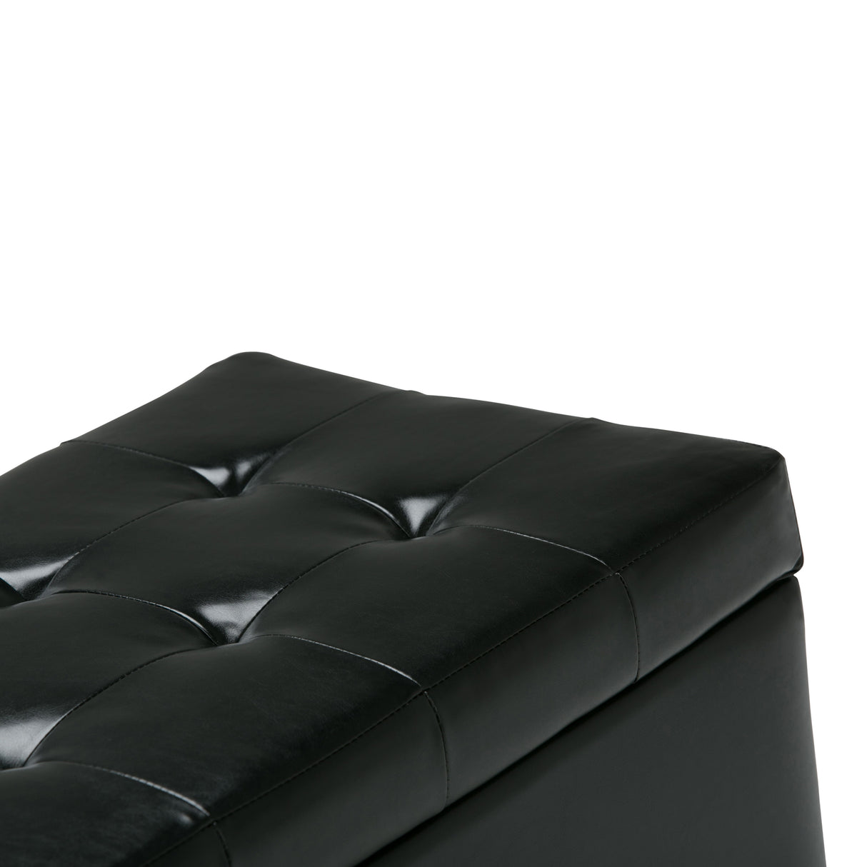 Cosmopolitan - Storage Ottoman - Midnight Black by Simpli-Home | Bel Furniture