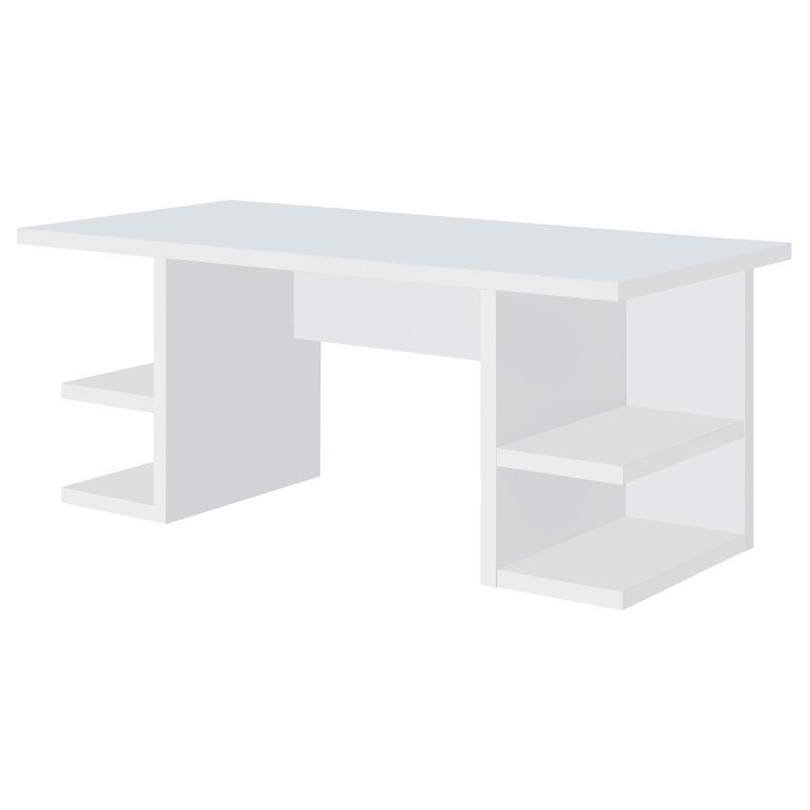 Alice - 4-Shelf Engineered Wood Writing Desk - White by CoasterEssence | Bel Furniture